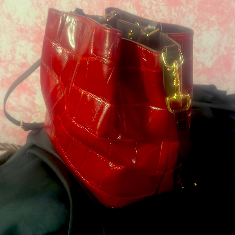 Beautiful, Dooney and Bourke crocodile Barlow satchel three compartments - Picture 10 of 16